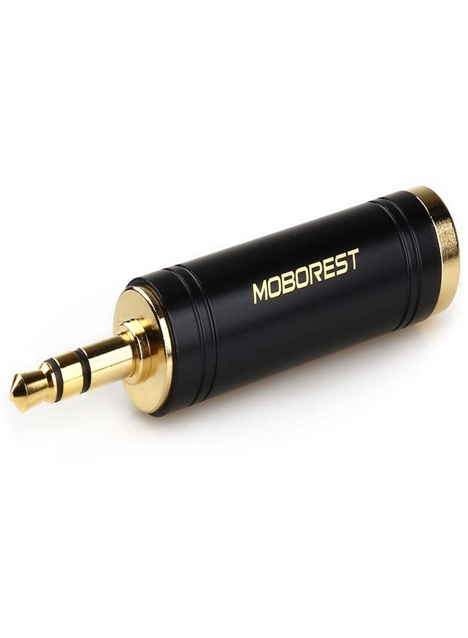 MOBOREST 3.5mm to 1/4'' Stereo Pure Copper Adapter, 1/8'' (3.5mm) Male Plug to 1/4'' (6.35mm) Jack Female Socket Adapter for Headphone Amp Adapte Black -1PCS - Image 3
