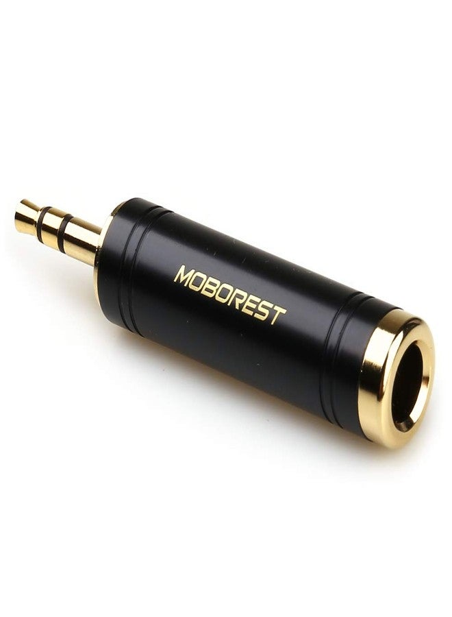 MOBOREST 3.5mm to 1/4'' Stereo Pure Copper Adapter, 1/8'' (3.5mm) Male Plug to 1/4'' (6.35mm) Jack Female Socket Adapter for Headphone Amp Adapte Black -1PCS - Image 4