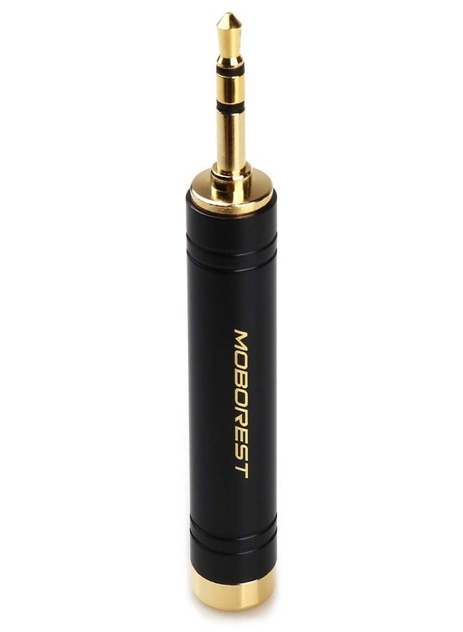 MOBOREST 3.5mm to 1/4'' Stereo Pure Copper Adapter, 1/8'' (3.5mm) Male Plug to 1/4'' (6.35mm) Jack Female Socket Adapter for Headphone Amp Adapte Black -1PCS - Image 2