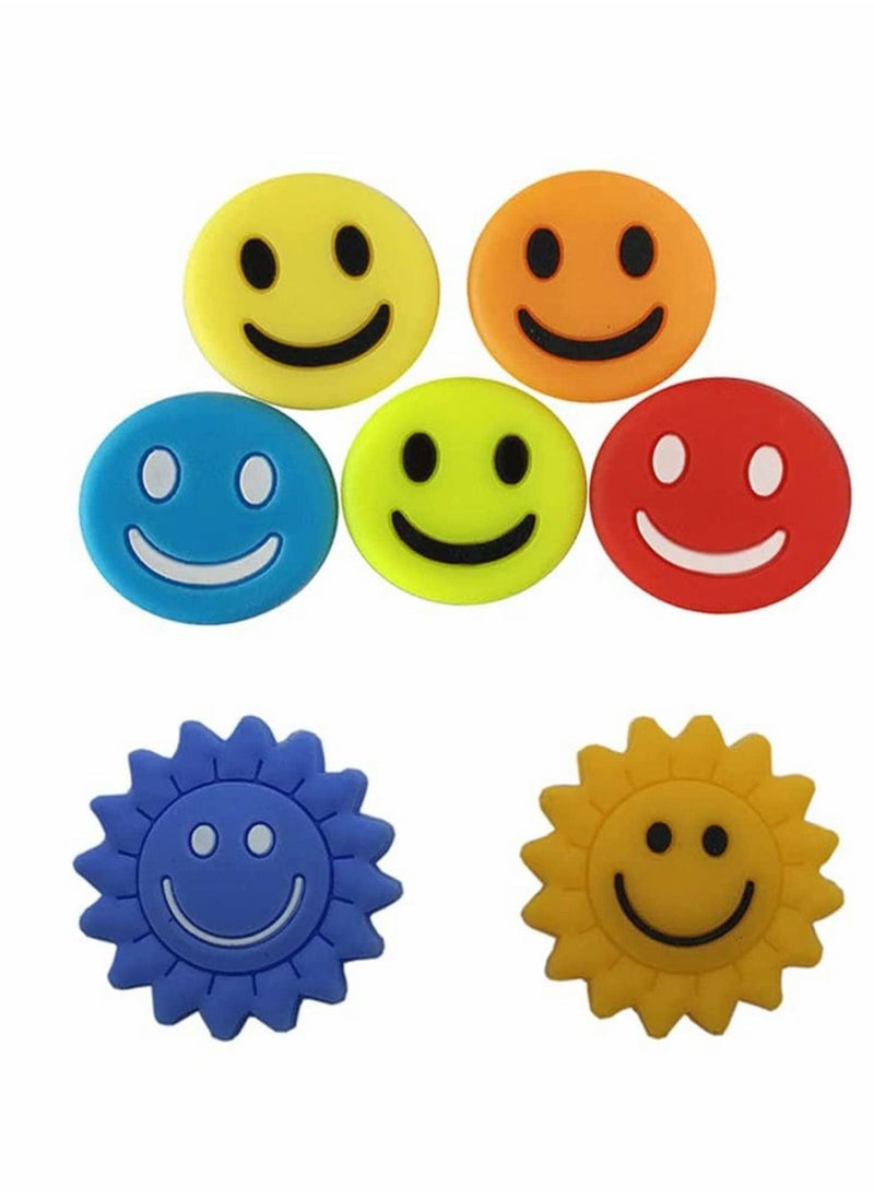 Generic - Tennis Vibration Dampeners, 7 Pcs Squash Racket Vibration Dampeners Silicone Racket Smile Face Shock Absorbers Sunflower Tennis Racket Dampene for Tennis Players - Image 1