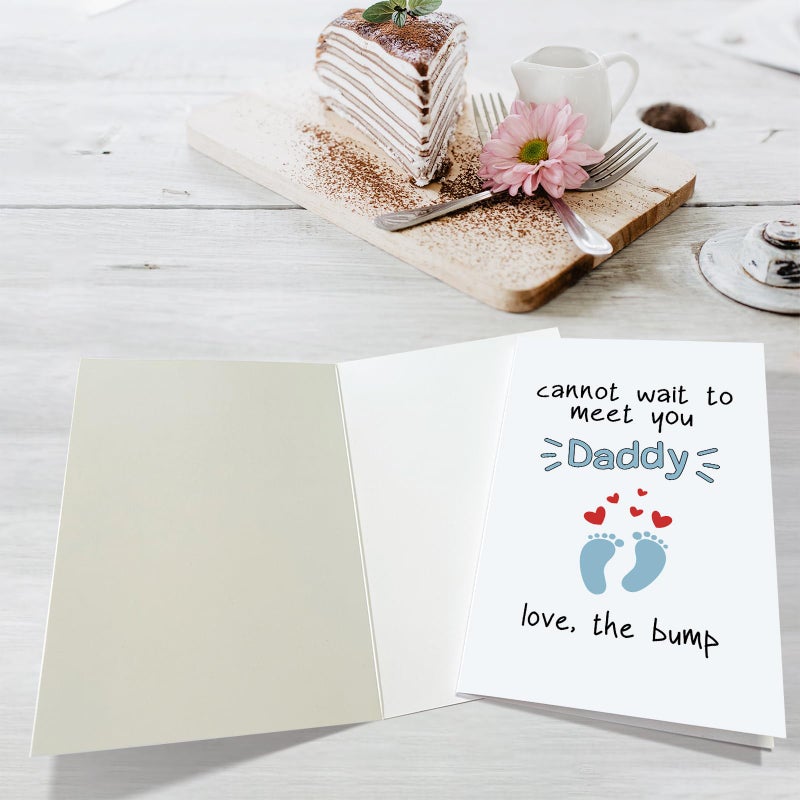 Obbyidk Cute Dad To Be Father's Day Card, Sweet Pregnant Fathers Day Card from The Bump, Cannot Wait to Meet You Daddy - Image 3