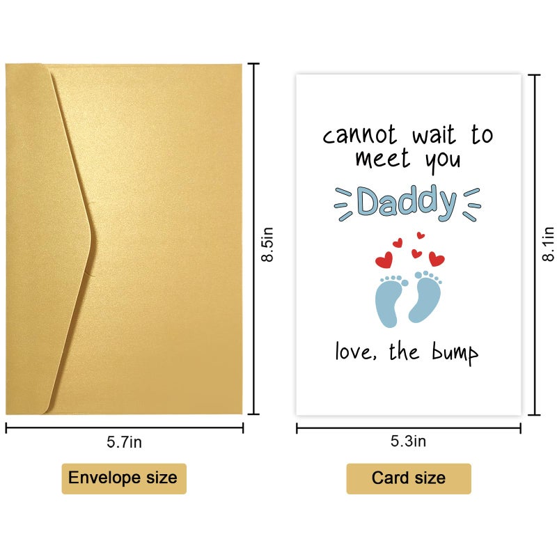 Obbyidk Cute Dad To Be Father's Day Card, Sweet Pregnant Fathers Day Card from The Bump, Cannot Wait to Meet You Daddy - Image 2