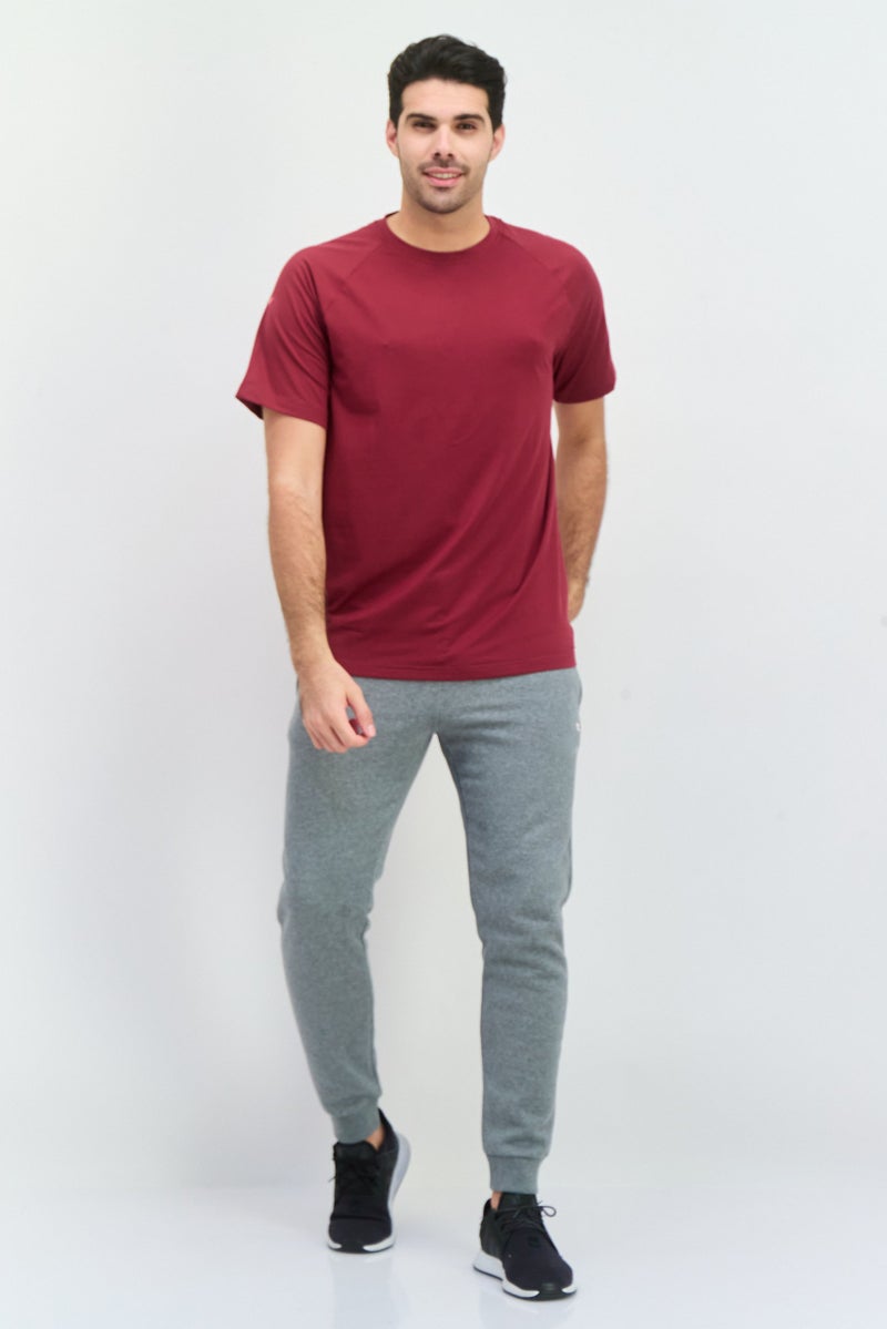 Gaiam Men Crew Neck Short Sleeve Solid T Shirt, Maroon - Image 4