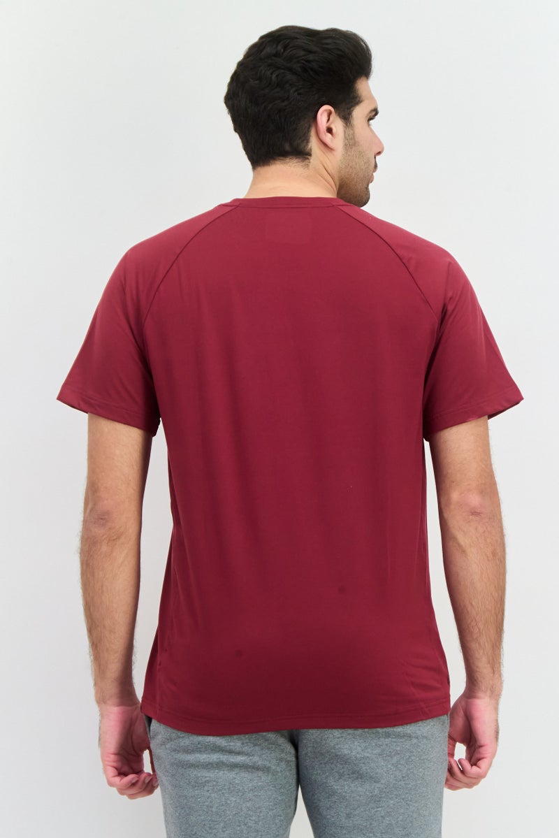 Gaiam Men Crew Neck Short Sleeve Solid T Shirt, Maroon - Image 3