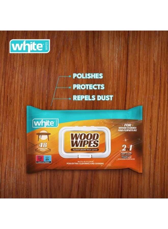 White Wood Furniture wipes 48PCS - Image 3