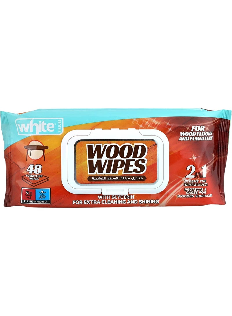 White Wood Furniture wipes 48PCS - Image 1