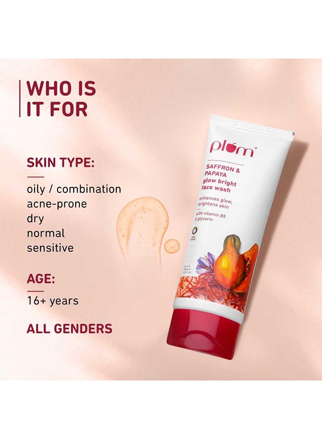 Plum غسول وجه مضيء بالزعفران والبابايا 150 مل - Image 3
