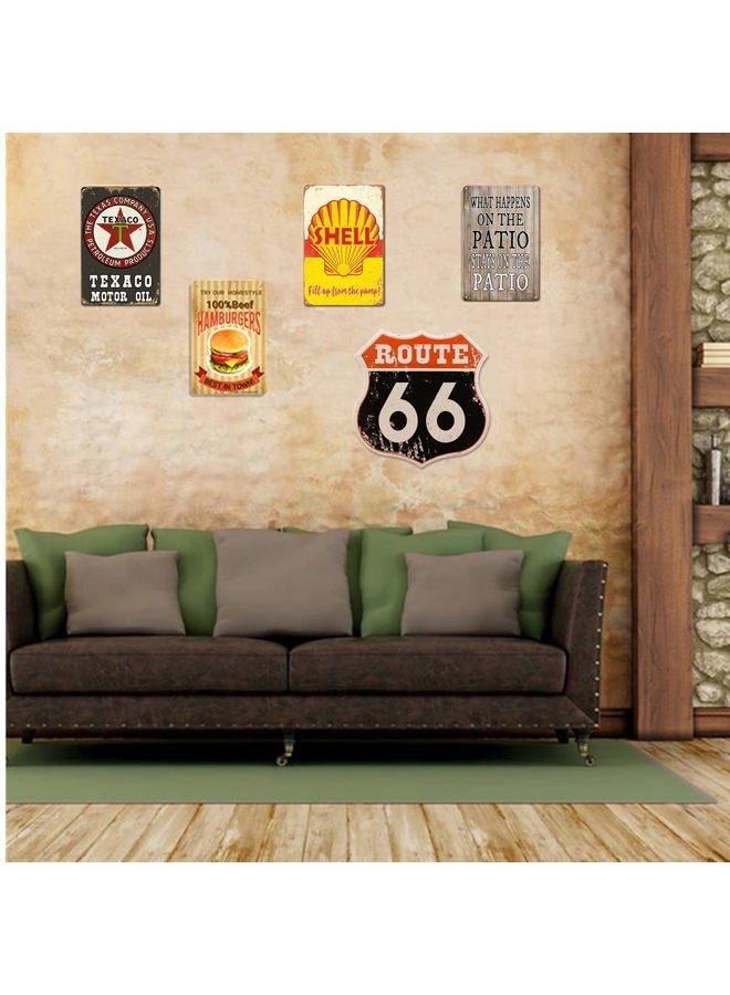 CWEIDP Vintage Road Signs Room Decor Retro U.S. 66 High Way Road Metal Tin Sign For Home Street Sign Bedroom Garage Decorations 1 Pces 12×12 Inch - Image 4