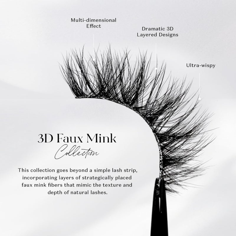 Lilly Lashes 3D Miami Faux Mink Strip Eyelashes, False Eyelashes Dramatic Look, Reusable False Lashes, Fake Lashes Pack, Lash Strips with Luxury Silk Like Fibers, No Lash Glue Included - Image 3