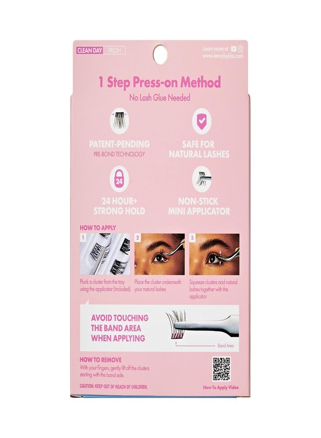 i.Envy i-ENVY Press&Go Self Adhesive Eyelashes and Applicator Kit, No Glue False Eyelash Clusters, Easy Application 1 Step Press-On Lashes, No Damage or Residue (Clean Day Fresh) - Image 5