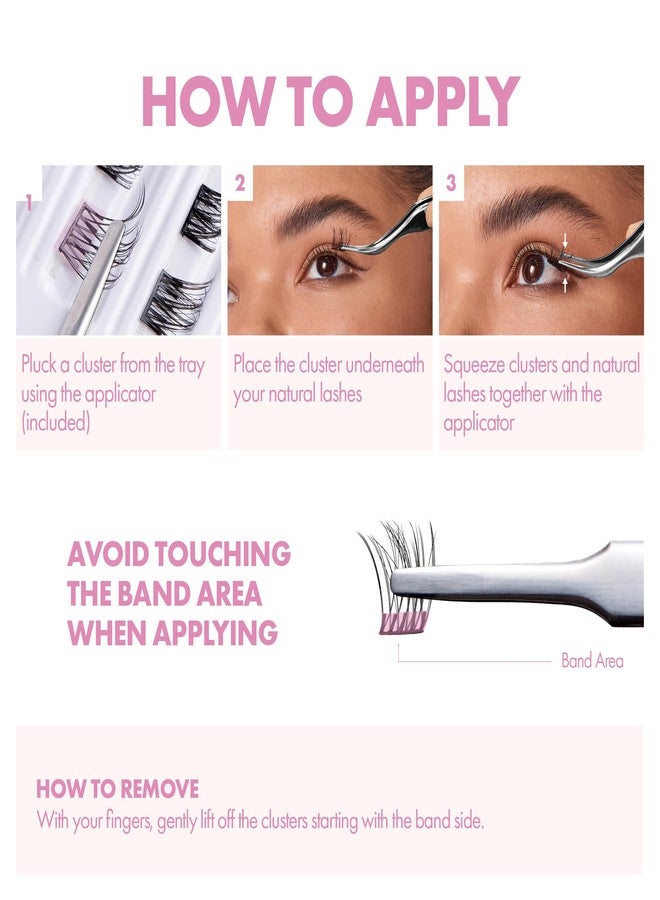 i.Envy i-ENVY Press&Go Self Adhesive Eyelashes and Applicator Kit, No Glue False Eyelash Clusters, Easy Application 1 Step Press-On Lashes, No Damage or Residue (Clean Day Fresh) - Image 4