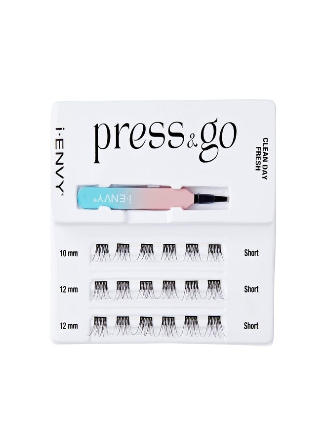 i.Envy i-ENVY Press&Go Self Adhesive Eyelashes and Applicator Kit, No Glue False Eyelash Clusters, Easy Application 1 Step Press-On Lashes, No Damage or Residue (Clean Day Fresh) - Image 2