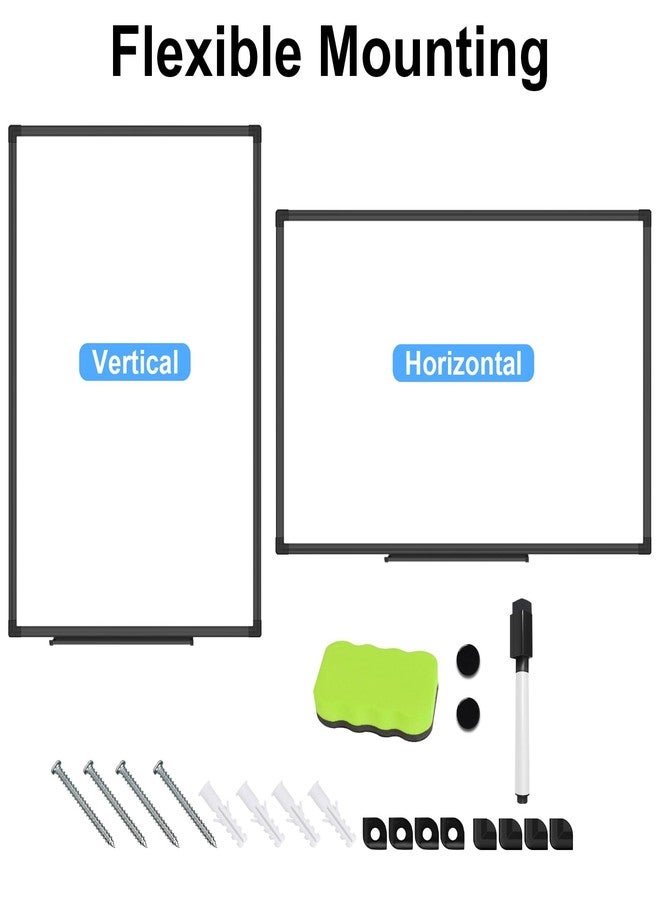 Lockways 36" x 24" Magnetic Whiteboard,Black Aluminum Frame Dry Erase Board for Wall Mount, Office, Classroom, Home, School, Durable Reusable Writing Surface - Image 2