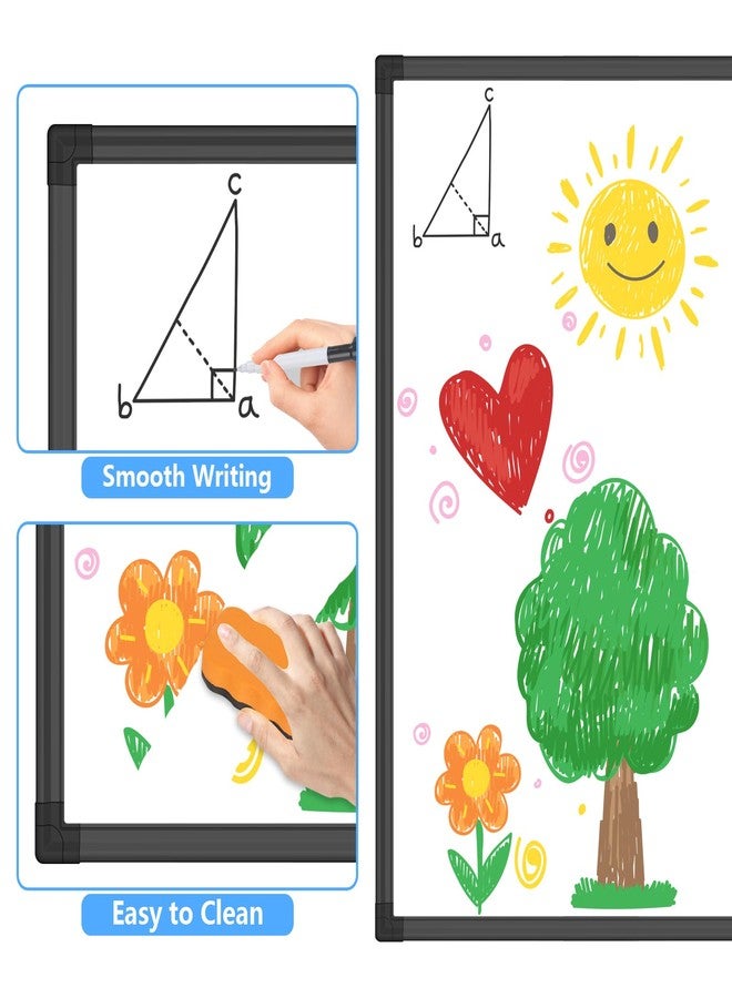 Lockways 36" x 24" Magnetic Whiteboard,Black Aluminum Frame Dry Erase Board for Wall Mount, Office, Classroom, Home, School, Durable Reusable Writing Surface - Image 3