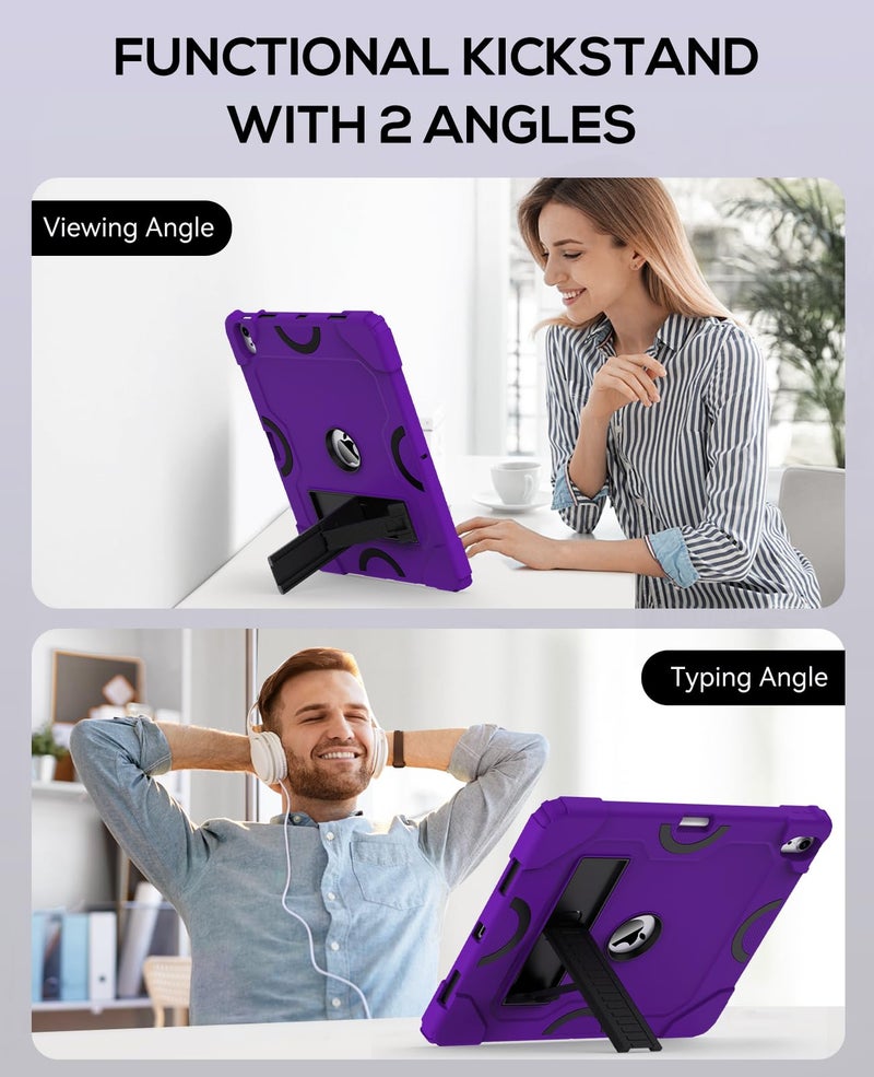 Cantis Case for iPad Air 13 Inch (M3) 2025/ for iPad Air 13-inch (M2) 2024 with Pencil Holder, Heavy Duty Shockproof Case for i Pad Air 13" Supports Pencil Pro and Pencil (USB-C), Dark Purple+Black - Image 3
