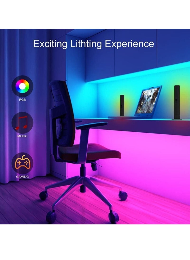HuHa Smart LED Light Bar, RGB Ambiance Backlight with 12 Scene Modes and Music Modes, Desktop Music Bluetooth Light Smart APP Control Music Slide Floor Lamp for Gaming, PC, TV, Room DÃ©cor  - Image 3