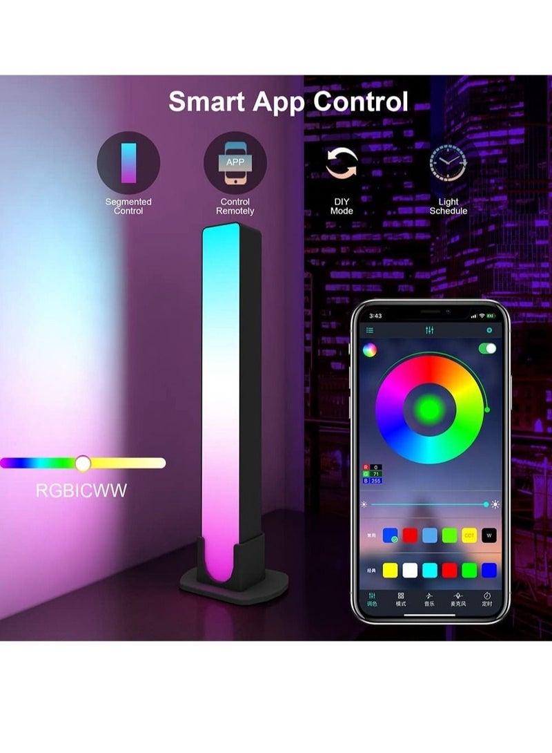 HuHa Smart LED Light Bar, RGB Ambiance Backlight with 12 Scene Modes and Music Modes, Desktop Music Bluetooth Light Smart APP Control Music Slide Floor Lamp for Gaming, PC, TV, Room DÃ©cor  - Image 2