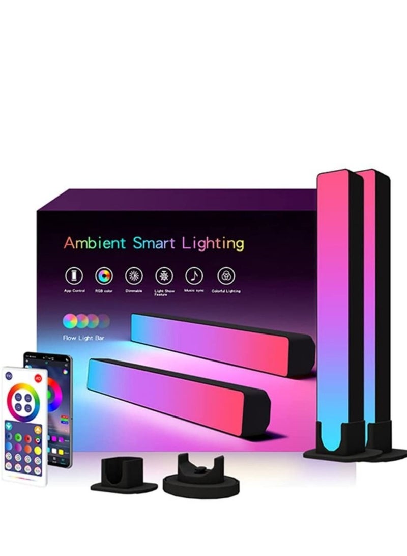 HuHa Smart LED Light Bar, RGB Ambiance Backlight with 12 Scene Modes and Music Modes, Desktop Music Bluetooth Light Smart APP Control Music Slide Floor Lamp for Gaming, PC, TV, Room DÃ©cor  - Image 1