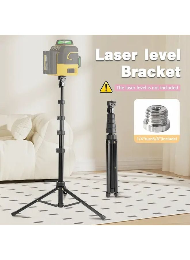 Black Laser Level Tripod 61 Inch Extendable Lightweight Collapsible Legs Tripod Stand - Image 2