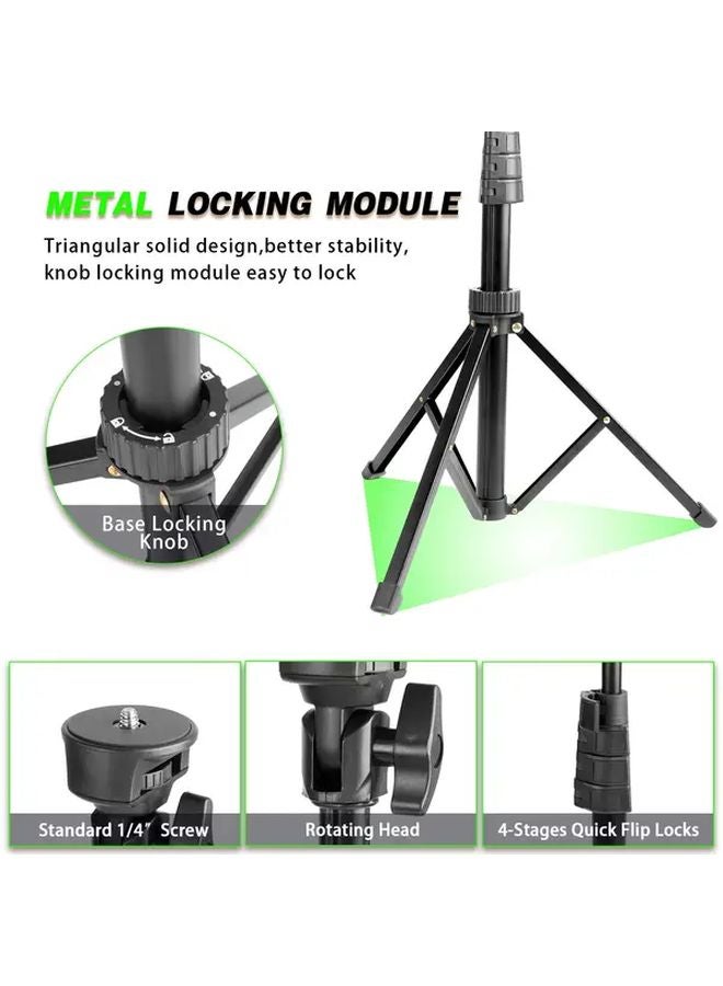 Black Laser Level Tripod 61 Inch Extendable Lightweight Collapsible Legs Tripod Stand - Image 5