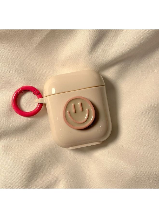 Generic - Simple Ins Lovable Smiley AirPods Protective Case AirPods2/3 Second Generation Silicone For Apple Bluetooth Headset-Body Color:Transparent Smiley Face + Ring Buckle-Memory Capacity:This Item Will Be Sent With A Ring Buckle (without A Headphone Cover) - Image 1