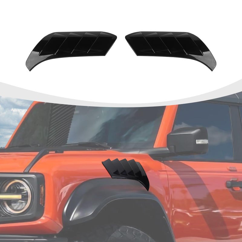 RAZPOY Front Side Fender Vents Cover Trim Compatible with Ford Bronco Raptor 20212024 Side Air Vent Outlet Cover Black