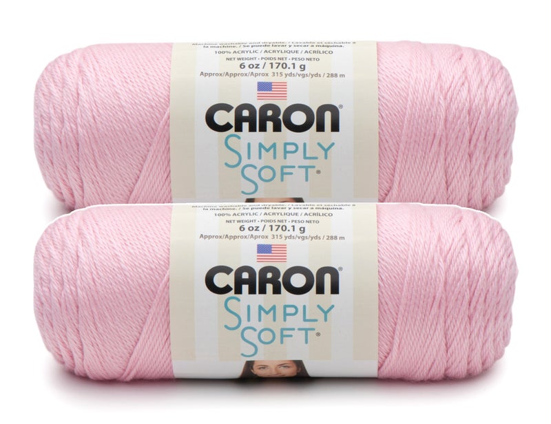 CARON Bulk Buy Caron Simply Soft Yarn Solids 2Pack Soft Pink