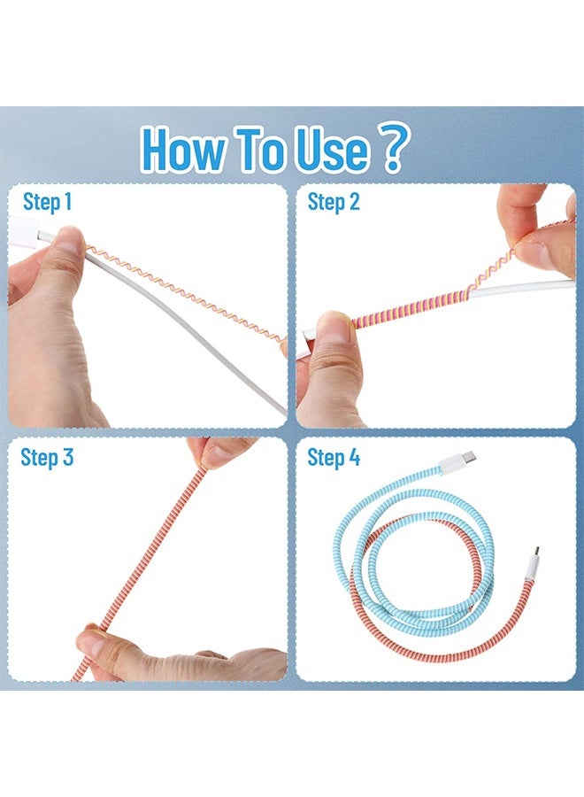 5pcs 160.0cm Laser Color USB Charging Cable Protector Headphone Cable Winding Rop - Image 4