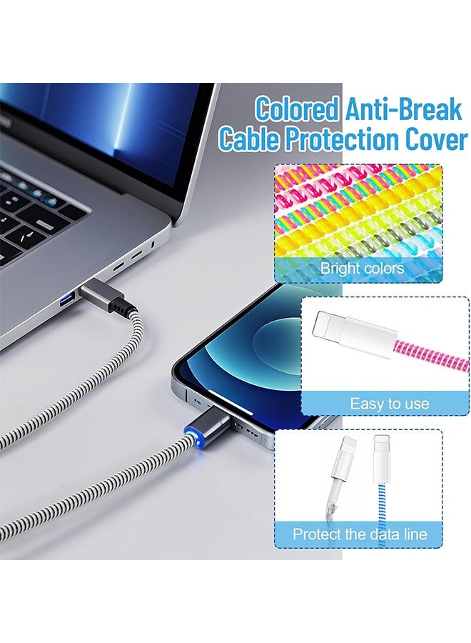 5pcs 160.0cm Laser Color USB Charging Cable Protector Headphone Cable Winding Rop - Image 5