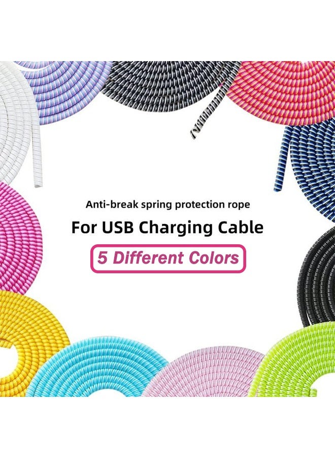 5pcs 160.0cm Laser Color USB Charging Cable Protector Headphone Cable Winding Rop - Image 2