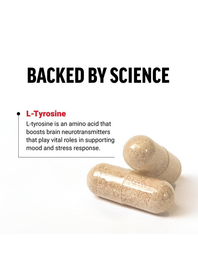 FORCE FACTOR L Tyrosine Stress Relief Supplement, L-Tyrosine Brain Health Supplements for Adults, L-Tyrosine 500mg Capsules, Free Form, Vegan, No Gelatin, Non-GMO, 120 Capsules - Image 3