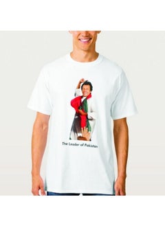 New Designed The Leader Of Pakistan Imran Khan Picture Printed T Shirt Small White