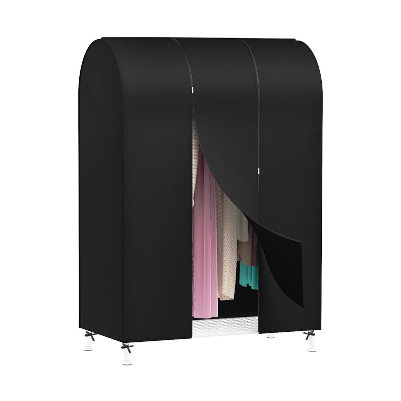 Zilink 43 Garment Rack Cover Dustproof Breathable Clothes Rack Cover Large Garment Bags Protector Cothing Rack with Cover with 2 Durable Zippers for Garment Rack Black Rack Not Included - Image 2