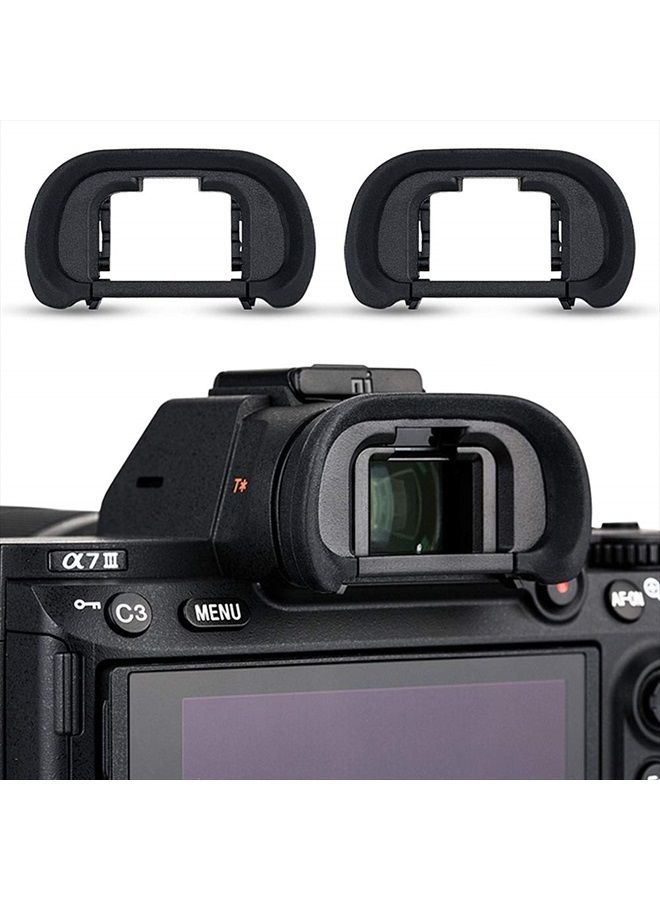 JJC 2 Pack Camera Eyecup Eye Cup Eyepiece Spare Replacement for Sony A9II A7RIV A7RIII A7III A7RII A7SII A7II A7R A7S A7 A9 A99II A58, Replaces Sony FDA-EP18 FDA-EP16 FDA-EP15 - Image 1
