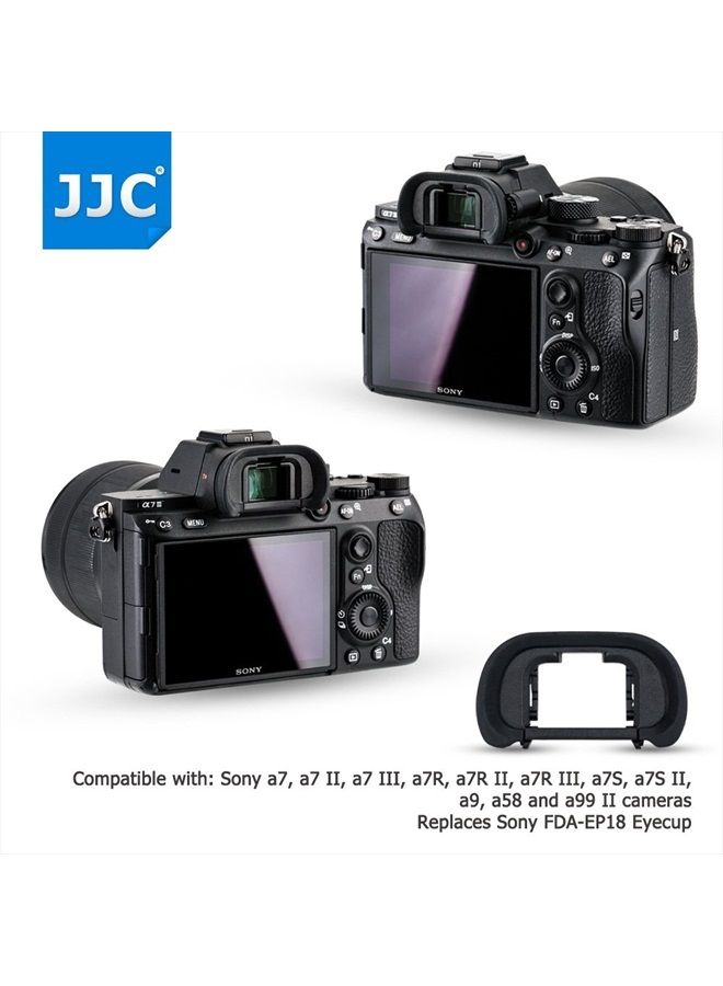 JJC 2 Pack Camera Eyecup Eye Cup Eyepiece Spare Replacement for Sony A9II A7RIV A7RIII A7III A7RII A7SII A7II A7R A7S A7 A9 A99II A58, Replaces Sony FDA-EP18 FDA-EP16 FDA-EP15 - Image 3