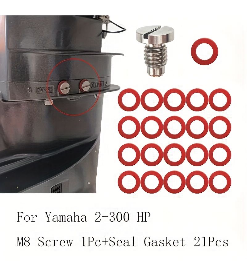 Magnetic Engine Oil Drain Screw And 21 PCS Gasket For Yamaha Suzuki Tohatsu Mercury Outboard - Image 1