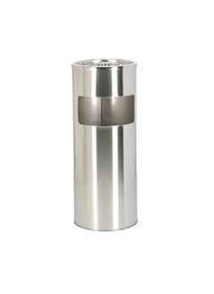 EKO Sturdy Stainless Steel Round Ashtray Bin Silver 12 L EK9430-MT  - Image 1