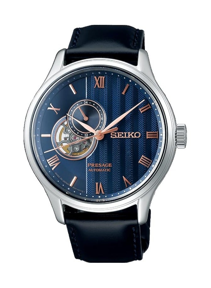 سيكو Seiko Presage Japanese Zen Garden Blue 'Sakura by Night' Open Heart Automatic Watch SSA421J1