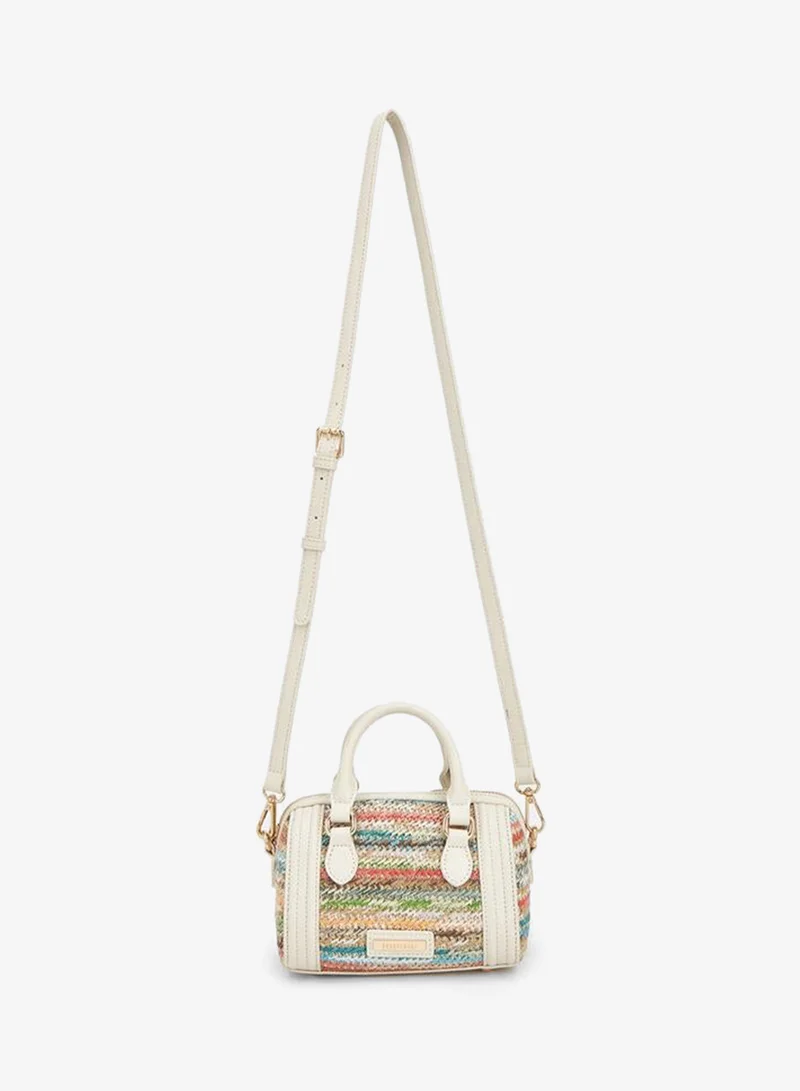 ببرمنة Textured Crossbody Bag With Double Handle