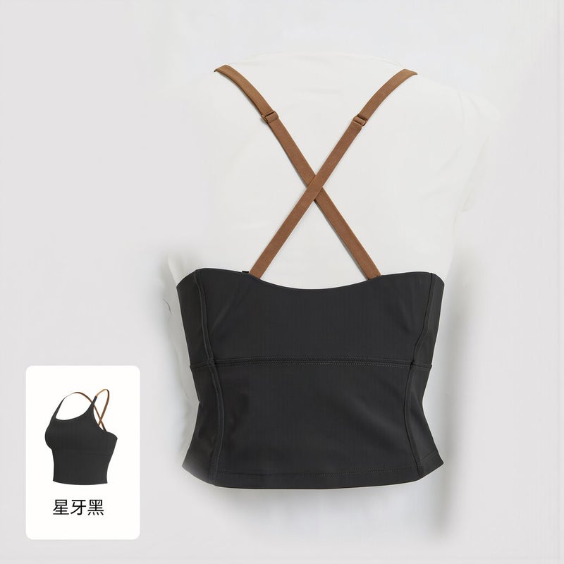 Pull On Easy Wear Sports Bra Quick Put On Workout Yoga Top S Purple - Image 3