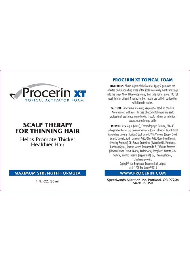 Procerin Hair Loss Foam (No Minoxidil) Maximum Strength Dht Blocking Formula Clinically Proven To Combat Baldness & Receding Hairline  - Image 3