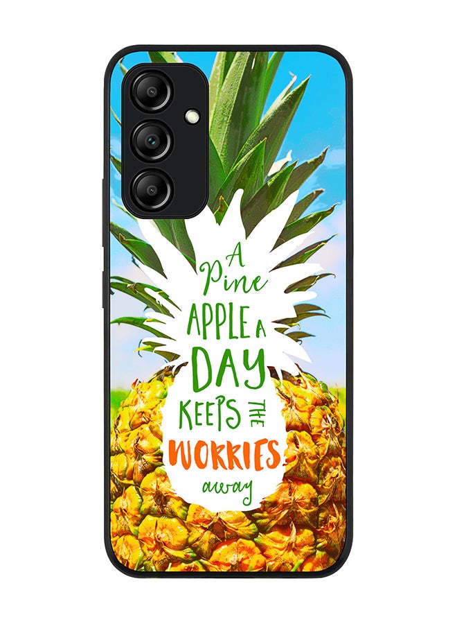 Stylizedd Rugged Black edge case for Samsung Galaxy A34 5G Slim fit Soft Case Flexible Rubber Edges Anti Drop TPU Gel Thin Cover - Pineapple A Day - Image 1
