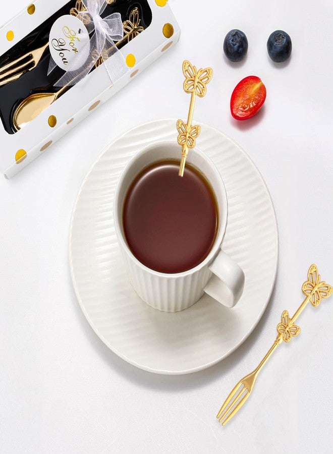 KBDHYY 30 Pcs Wedding Forks and Spoon Set, Butterfly Coffee Teaspoon with Gift Box, Wedding Baby Shower Return Gift Tea Party Decoration Souvenir or Bridal Shower Favors for Guests - Image 5