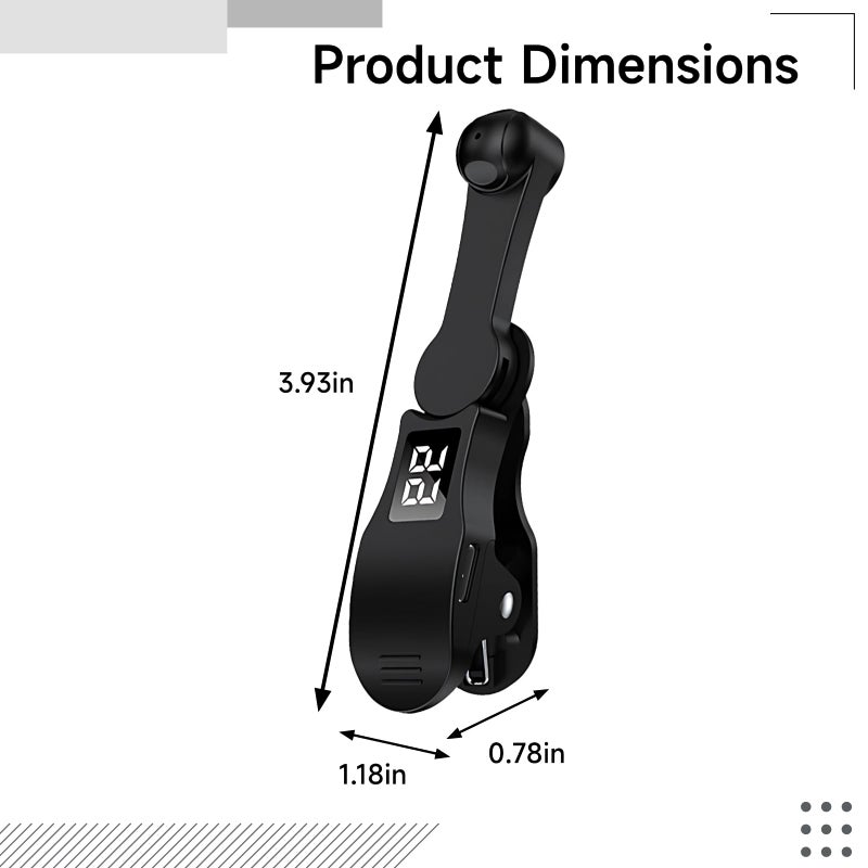 جهاز النقر الميكانيكي للهاتف مع 108 إعدادات للسرعة، شحن عبر USB، شاشة LED، أسود، 10 سم - Image 3