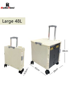 Box Trolley on Wheels, Foldable Portable Shopping Trolley, Foldable Rolling Cart with 4 Rotate Wheel sLid and Telescopic Handle Collapsible Utility Cart,Beige - pzsku/ZD0AA462B462303A265FCZ/45/_/1725505885/f4bfe80d-7577-42de-beac-ed6039cf0f40