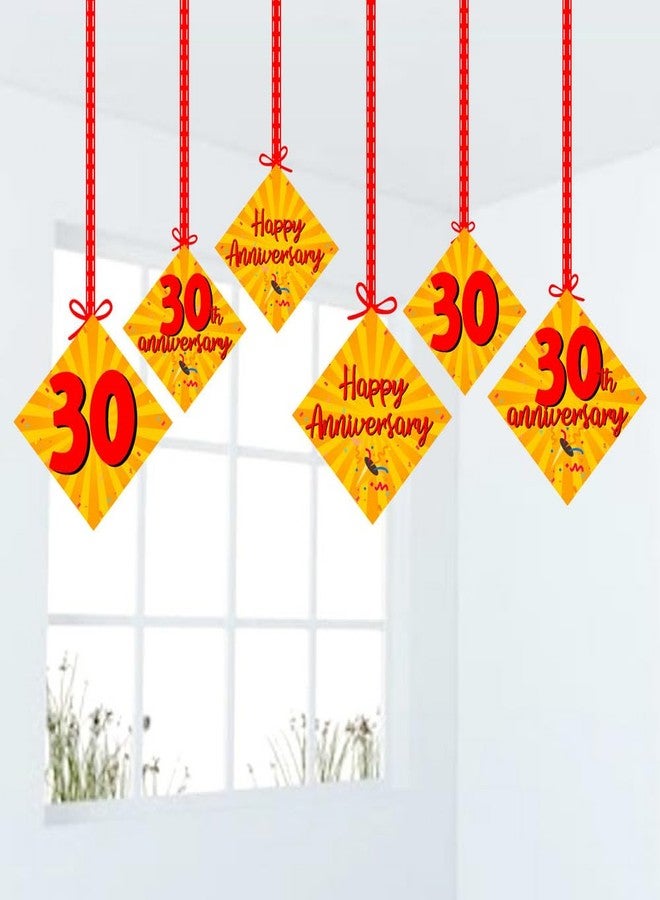 Partyzon 30th Happy Anniversary Multicolored Cardstock Hangings for House Parties or Party Halls, Pack of 12 (Happy 30th Anniversary) - Image 1