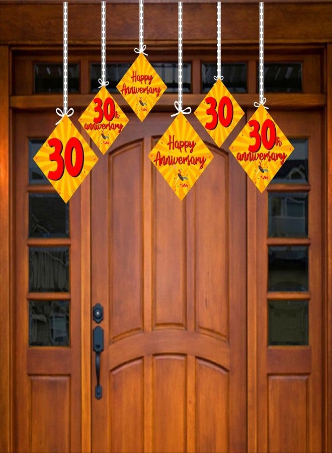 Partyzon 30th Happy Anniversary Multicolored Cardstock Hangings for House Parties or Party Halls, Pack of 12 (Happy 30th Anniversary) - Image 3