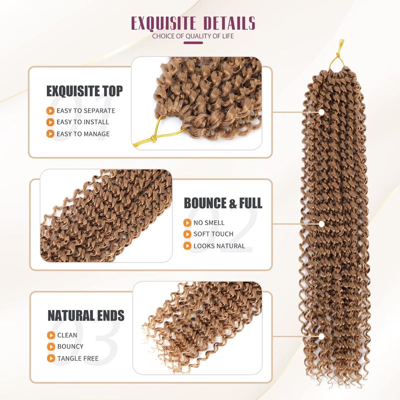 Dansama Passion Twist Hair Water Wave Braiding Hair for Butterfly Style Crochet Braids Bohemian Hair Extensions (18inch, #27, Economy Pack) - Image 4