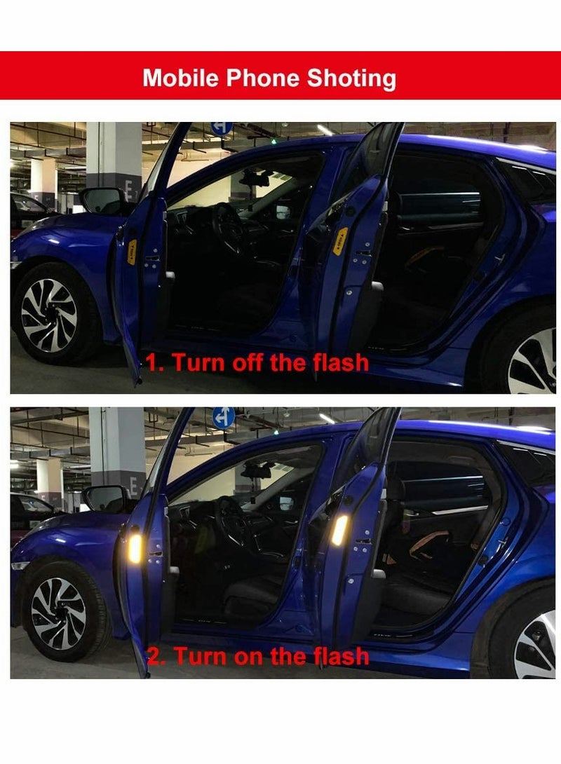 KASTWAVE Car Decals, Car Door Open Prompt Anti-Collision Reflective Stickers, Tape Conspicuity Safety Caution Warning Sticker, for Car Truck Trailer, Universal-Yellow - Image 4