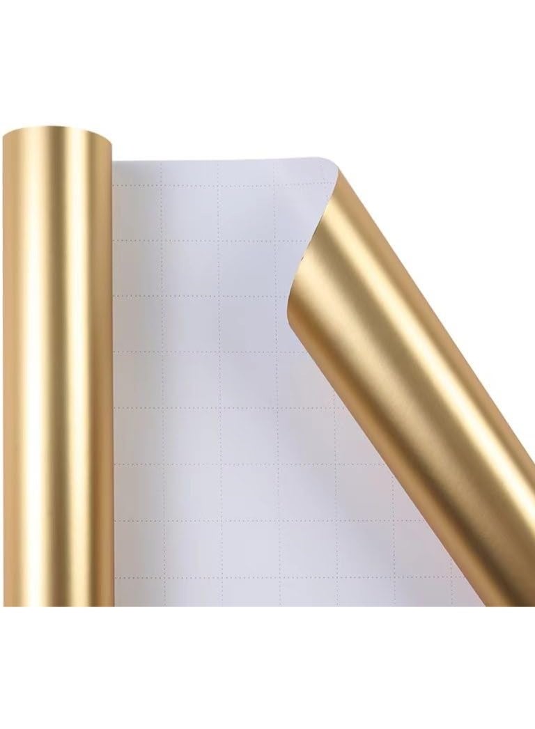 لفة ورق تغليف ذهبي معدني، تغليف هدايا عيد الميلاد بالذهب الكامل للاحتفالات مثل التخرج، وعيد الميلاد، وحفل حفلة الأطفال، والزواج، والعيد الميلادي - 17.5 بوصة × 33 قدمًا (48 قدمًا مربعًا)، سهل القطع - Image 2